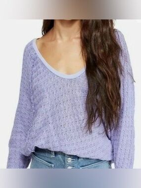 Free People Thien's Dolman-Sleeve Sweater Periwinkle
